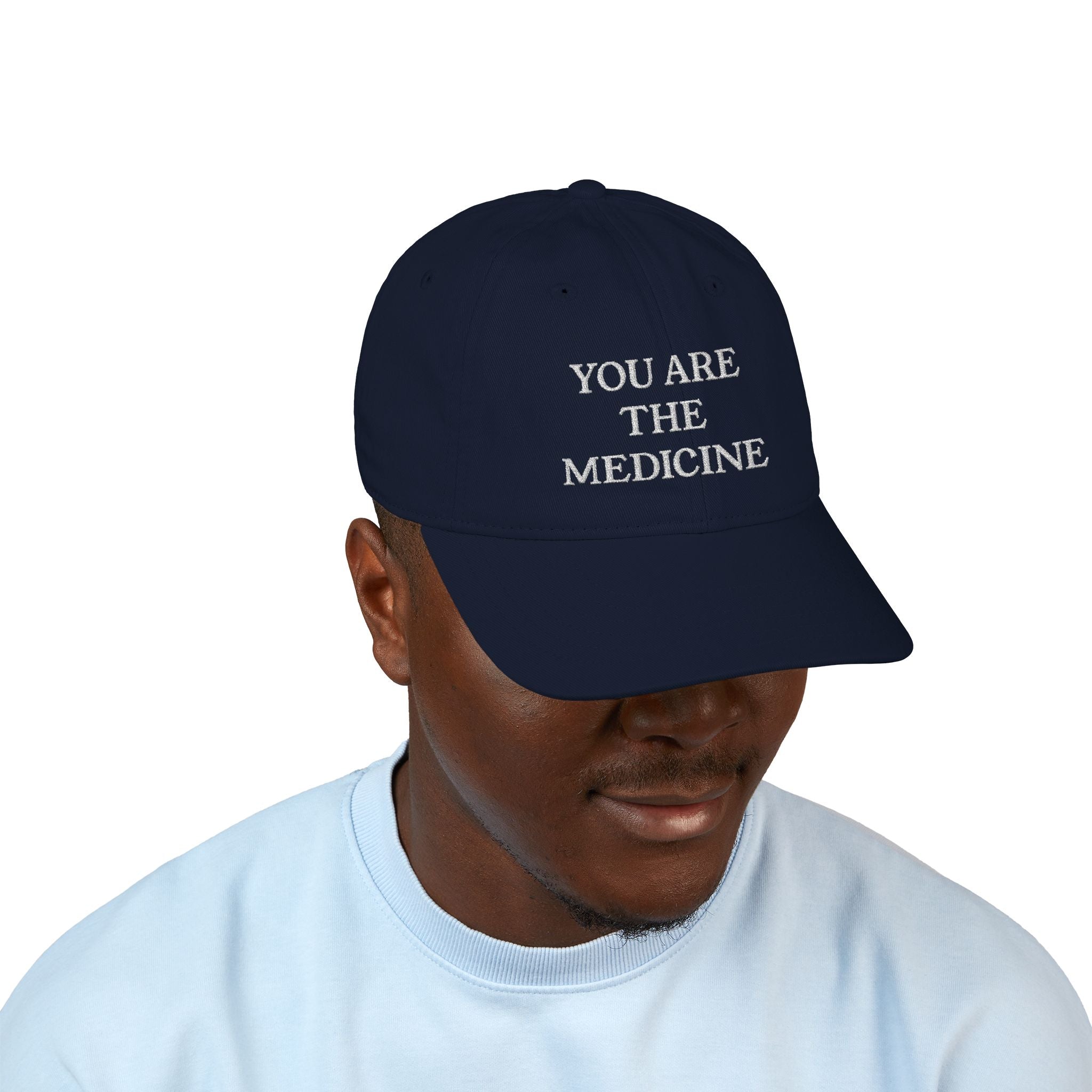 Embroidered 'You Are The Medicine' Organic Baseball Cap