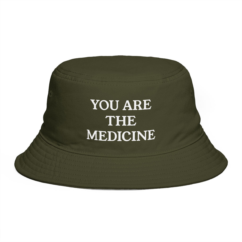Cotton Bucket Hat — "You Are The Medicine" Embroidered Bucket Hat