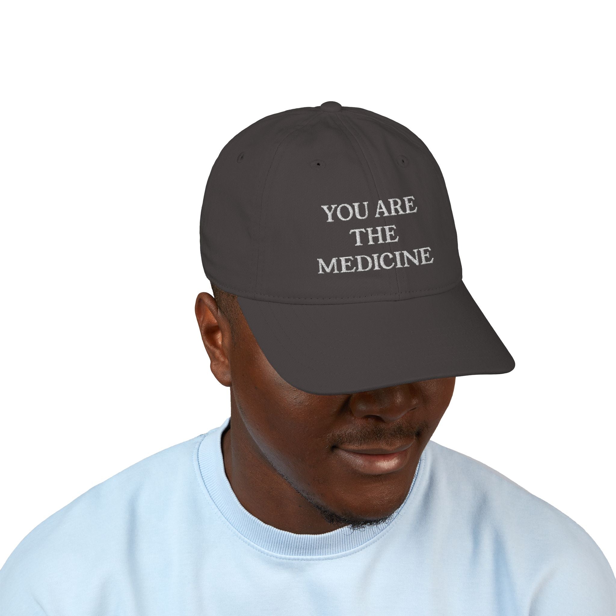 Embroidered 'You Are The Medicine' Organic Baseball Cap