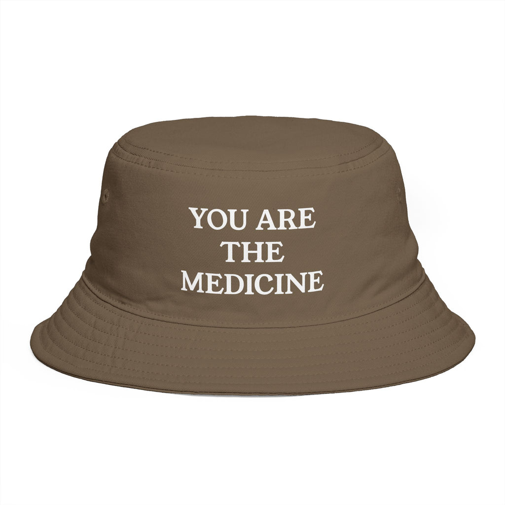 Cotton Bucket Hat — "You Are The Medicine" Embroidered Bucket Hat