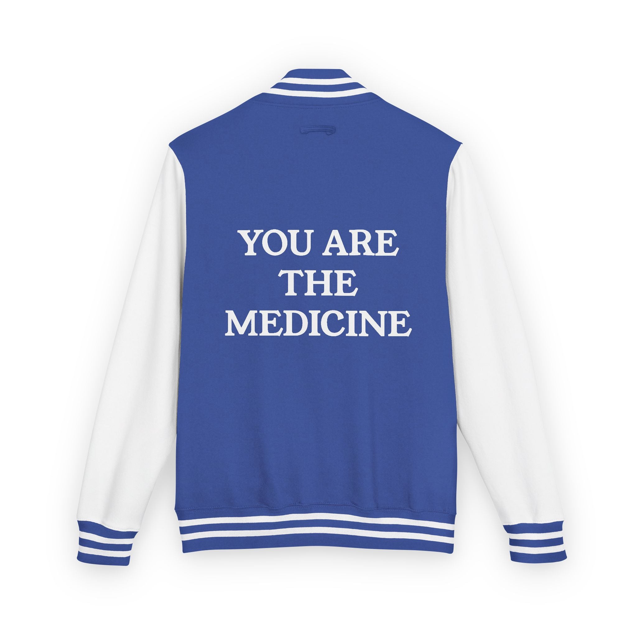 Letterman Jacket — 'You Are The Medicine' Retro Varsity Jacket with Green Mandala Chest