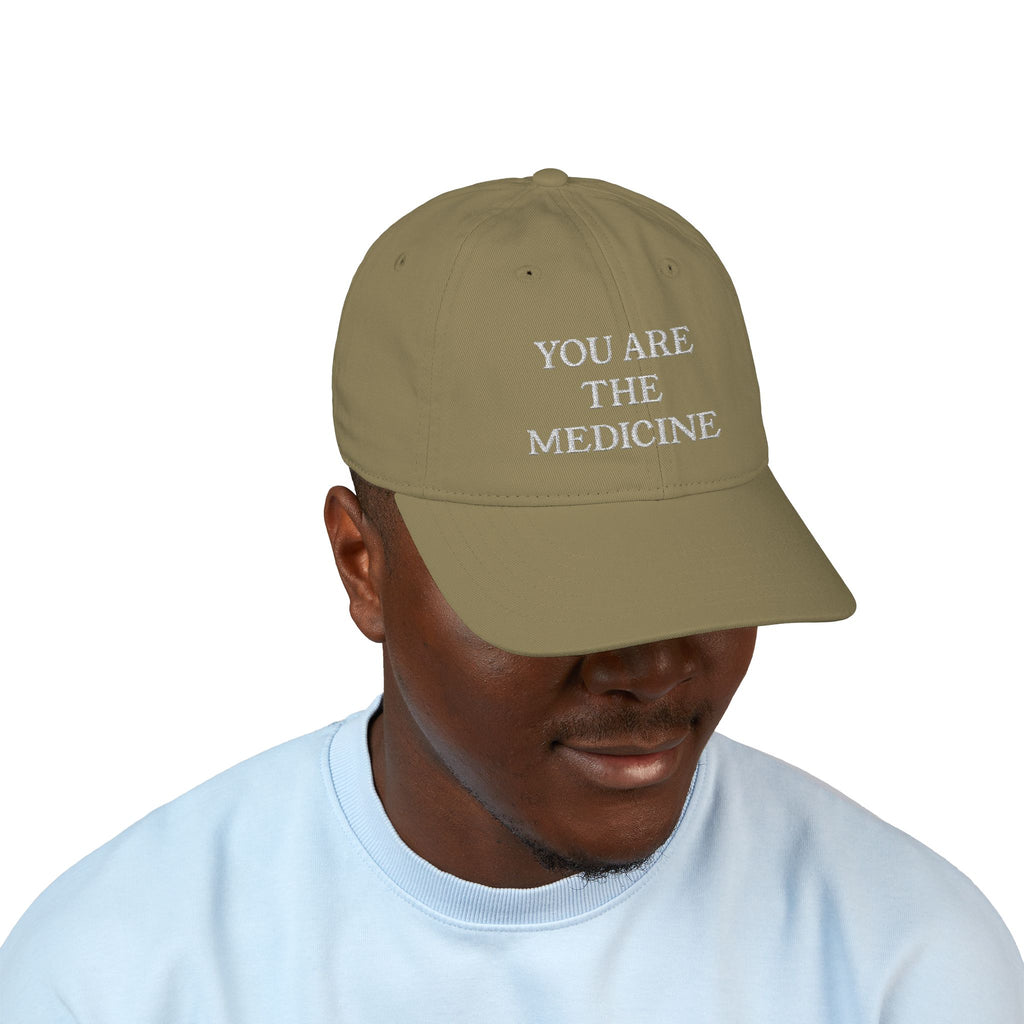 Embroidered 'You Are The Medicine' Organic Baseball Cap